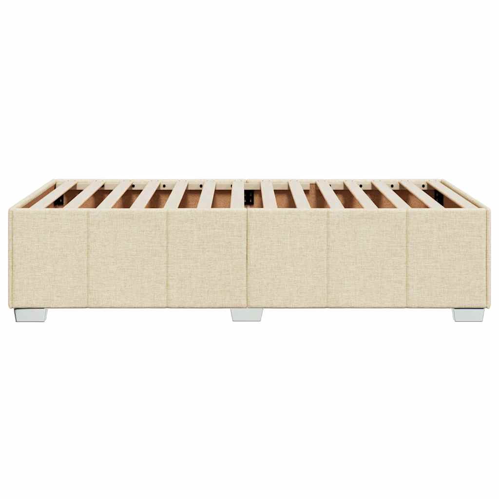 Bettgestell ohne Matratze Creme 100x200 cm Stoff