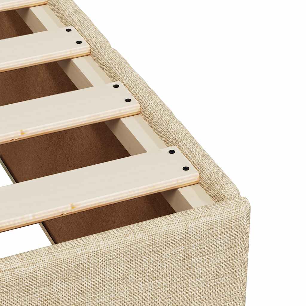 Bettgestell ohne Matratze Creme 100x200 cm Stoff