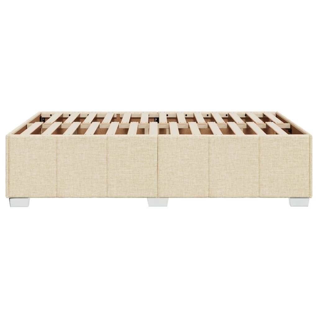 Bettgestell ohne Matratze Creme 120x200 cm Stoff