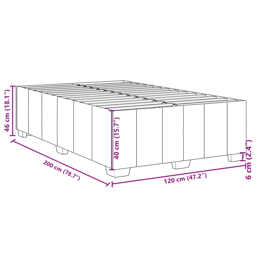 Bettgestell ohne Matratze Creme 120x200 cm Stoff