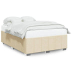 Bettgestell ohne Matratze Creme 140x190 cm Stoff