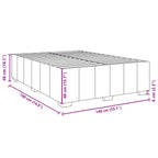 Bettgestell ohne Matratze Creme 140x190 cm Stoff