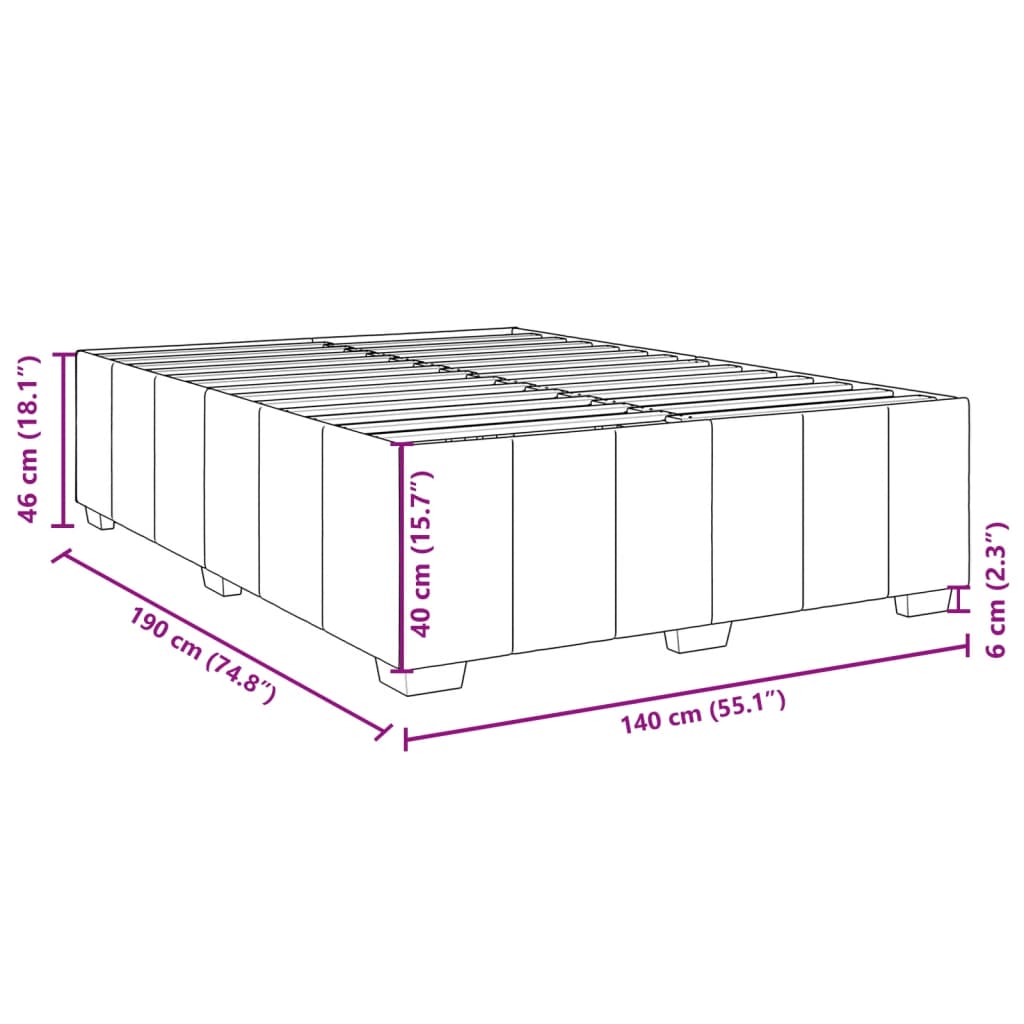 Bettgestell ohne Matratze Blau 140x190 cm Stoff