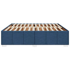 Bettgestell ohne Matratze Blau 200x200 cm Stoff