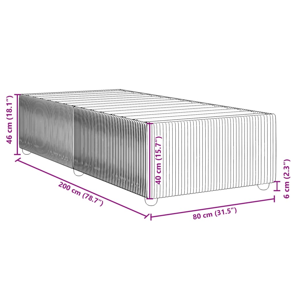 Bettgestell ohne Matratze Blau 80x200 cm Stoff