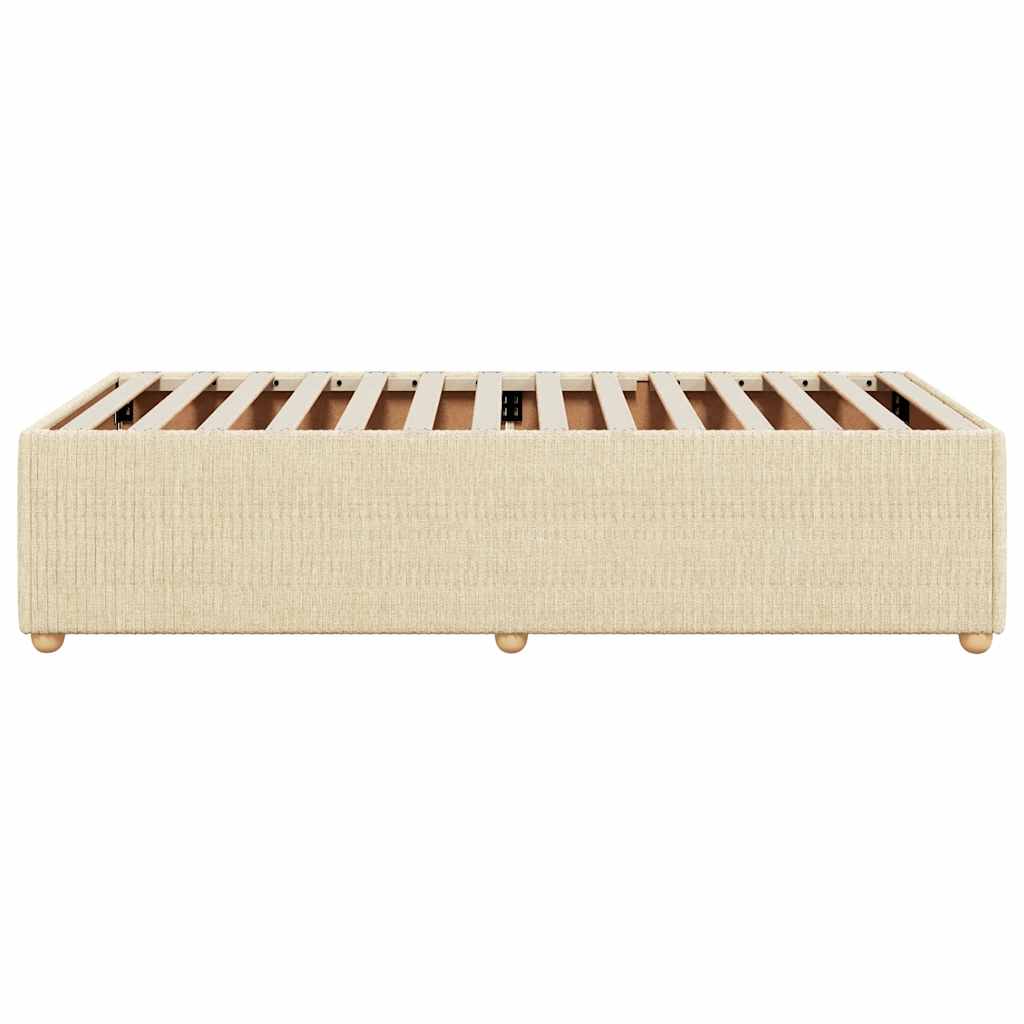 Bettgestell ohne Matratze Creme 90x200 cm Stoff