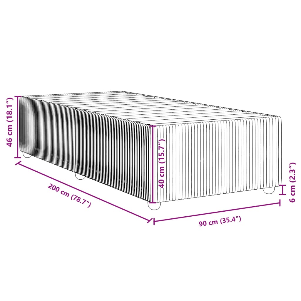 Bettgestell ohne Matratze Blau 90x200 cm Stoff