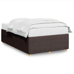 Bettgestell ohne Matratze Dunkelbraun 120x190 cm Stoff