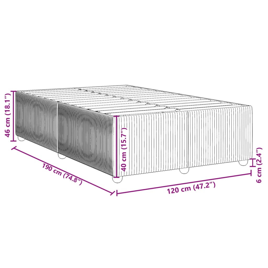 Bettgestell ohne Matratze Blau 120x190 cm Stoff