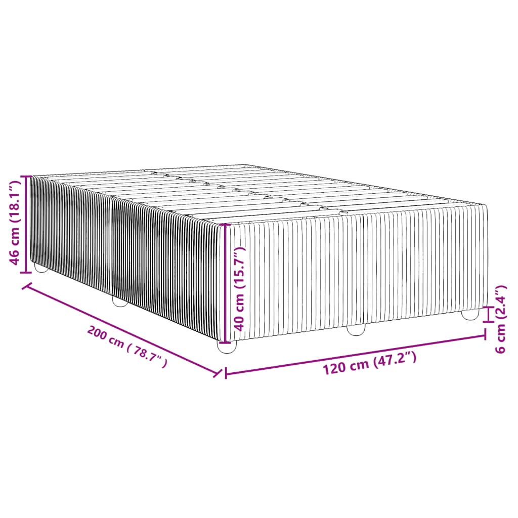 Bettgestell ohne Matratze Blau 120x200 cm Stoff