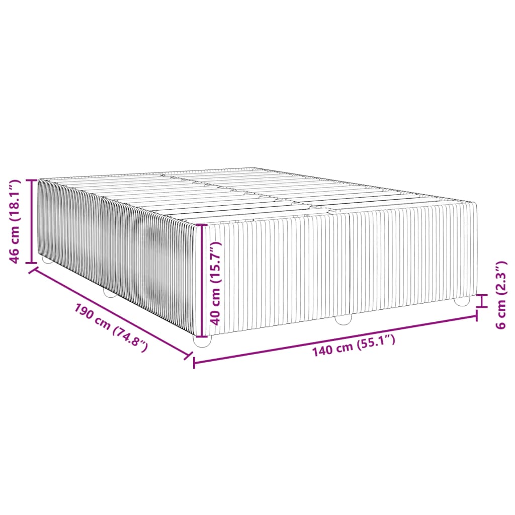 Bettgestell ohne Matratze Blau 140x190 cm Stoff