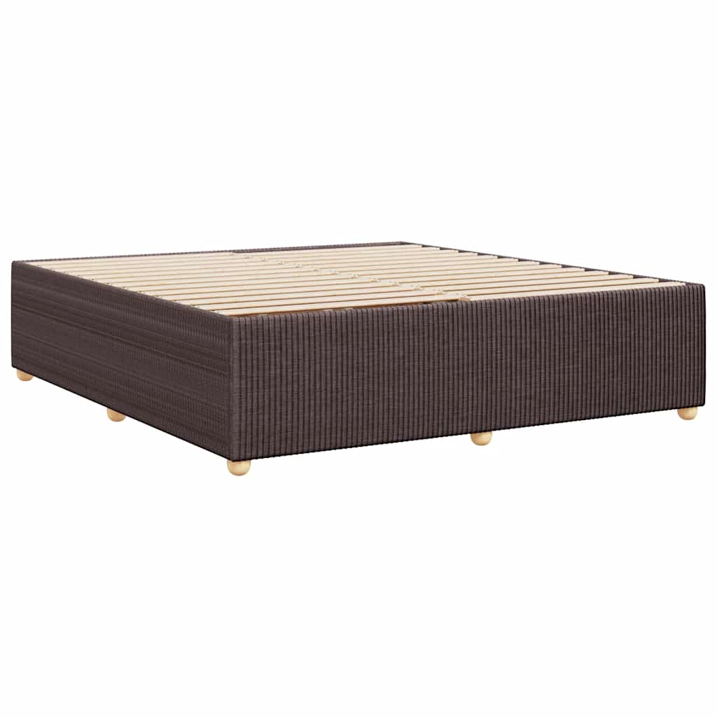 Bettgestell ohne Matratze Dunkelbraun 200x200 cm Stoff