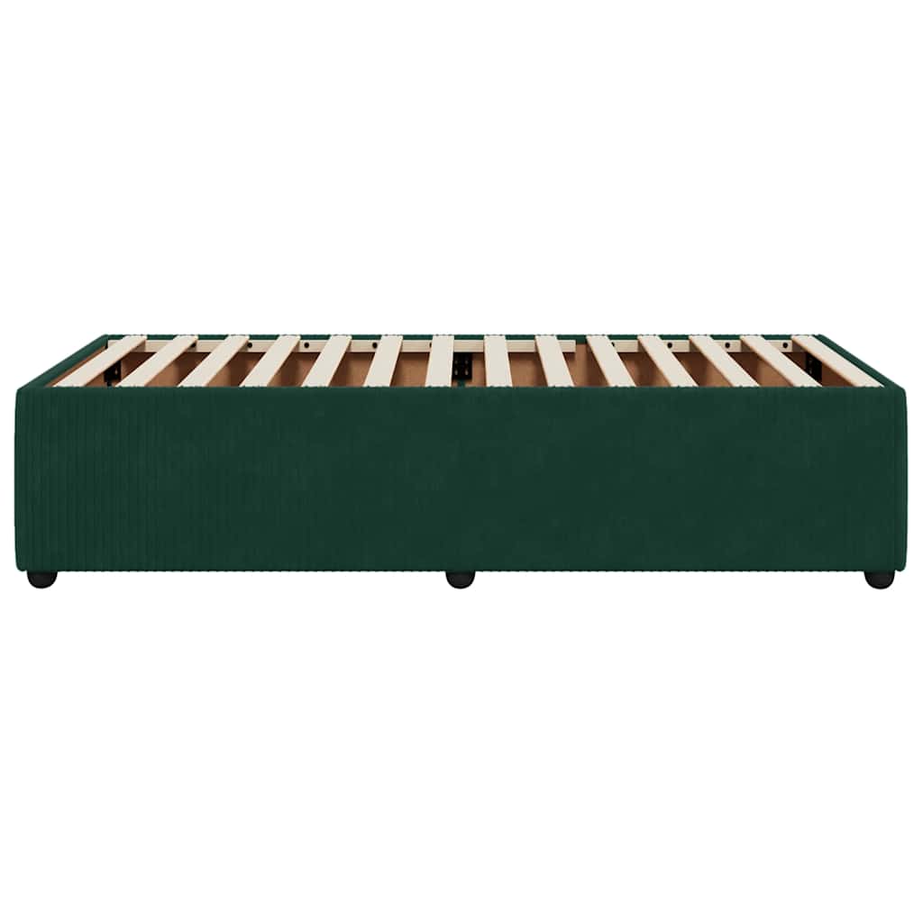 Bettgestell ohne Matratze Dunkelgrün 90x200 cm Samt