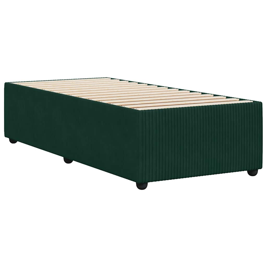 Bettgestell ohne Matratze Dunkelgrün 90x200 cm Samt