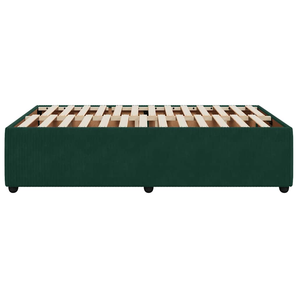 Bettgestell ohne Matratze Dunkelgrün 120x190 cm Samt