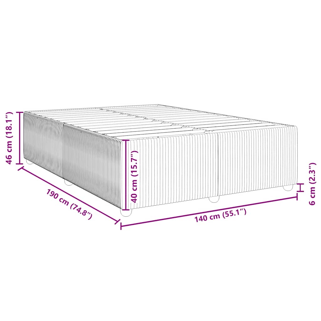 Bettgestell Rosa 140x190 cm Samt