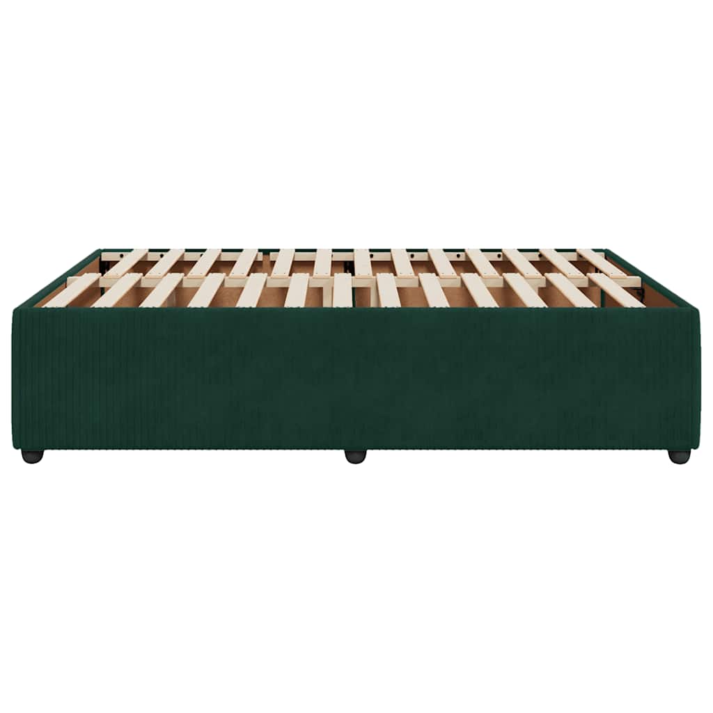 Bettgestell ohne Matratze Dunkelgrün 140x200 cm Samt