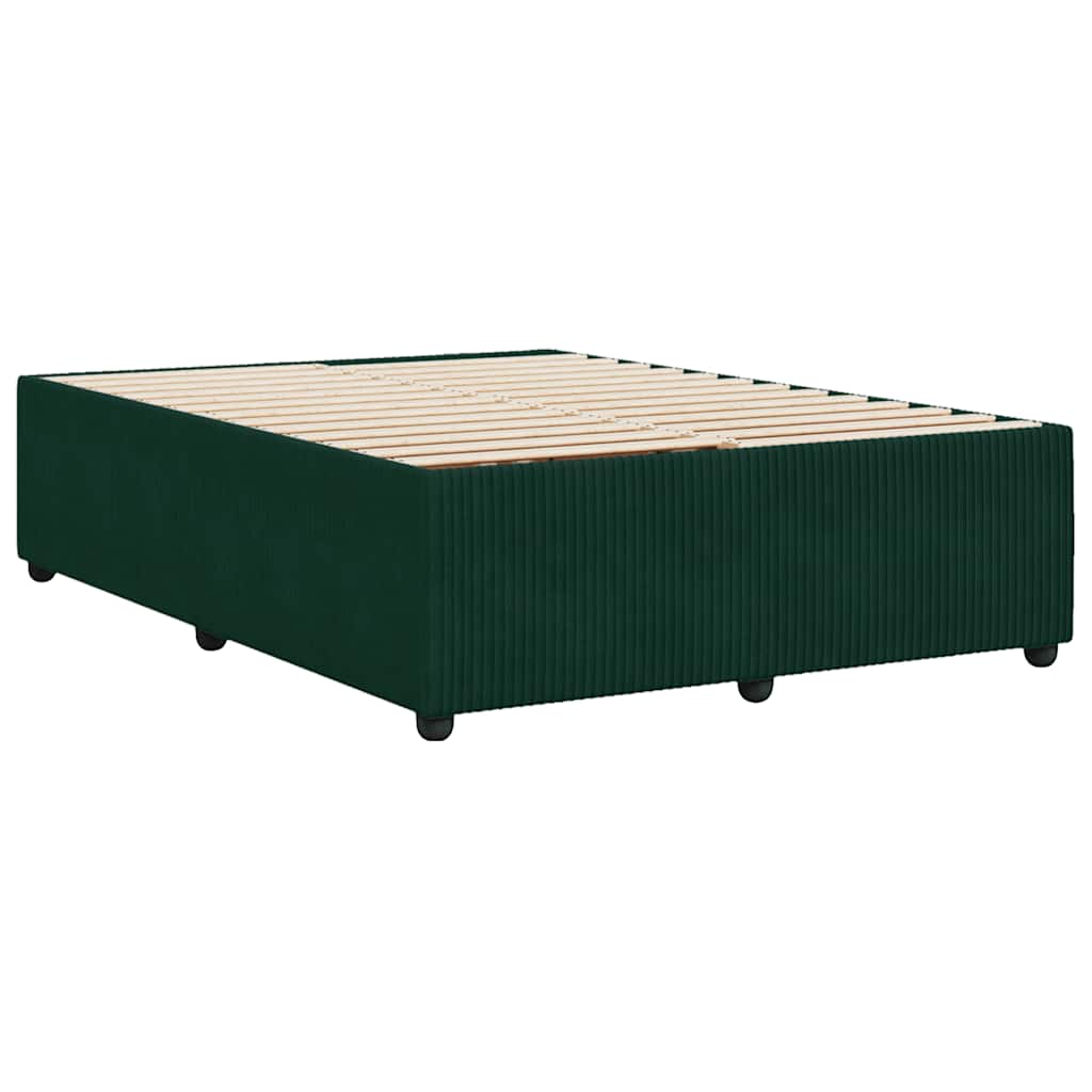 Bettgestell ohne Matratze Dunkelgrün 140x200 cm Samt