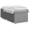Boxspringbett mit Matratze Hellgrau 100x200 cm Stoff