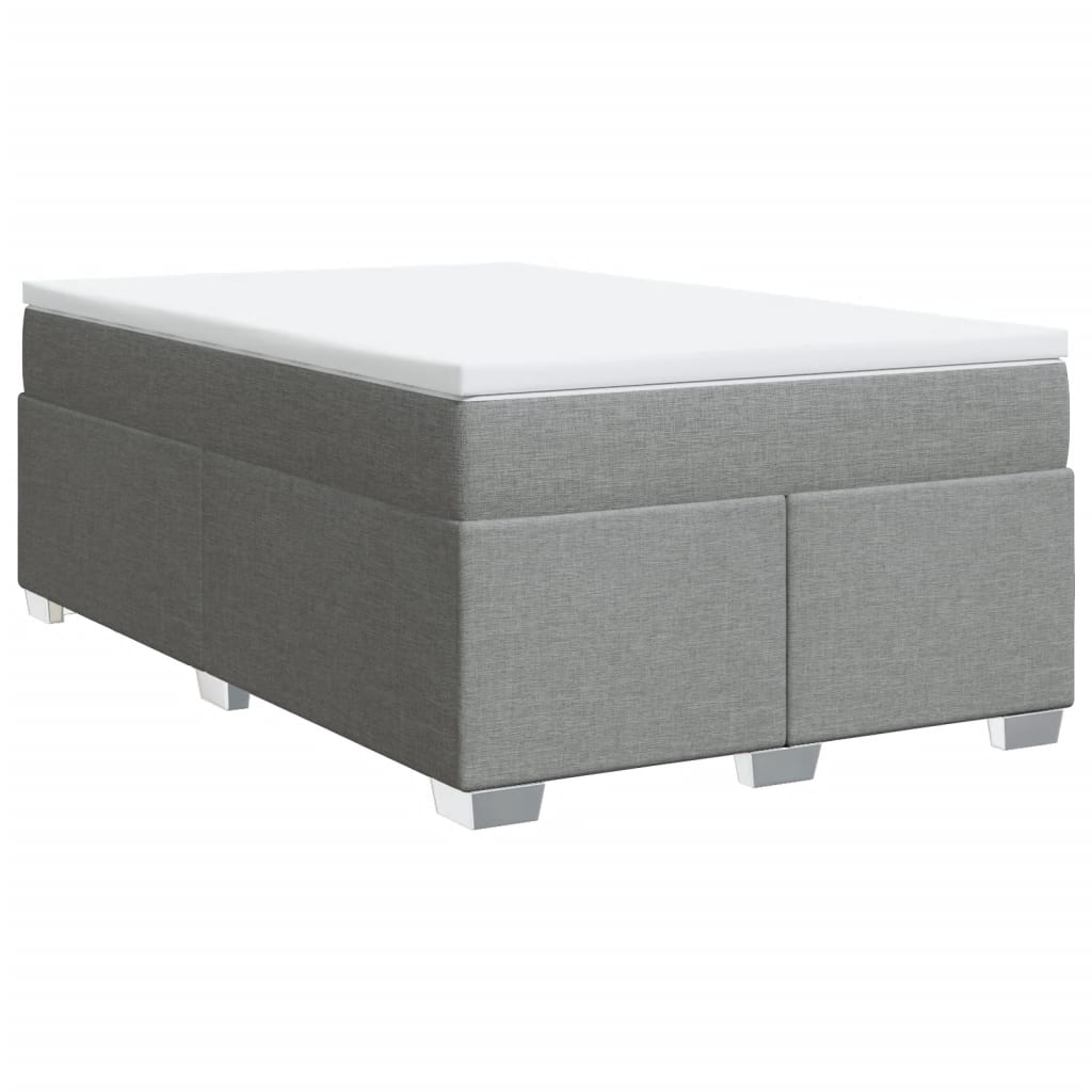 Boxspringbett mit Matratze Hellgrau 120x190 cm Stoff