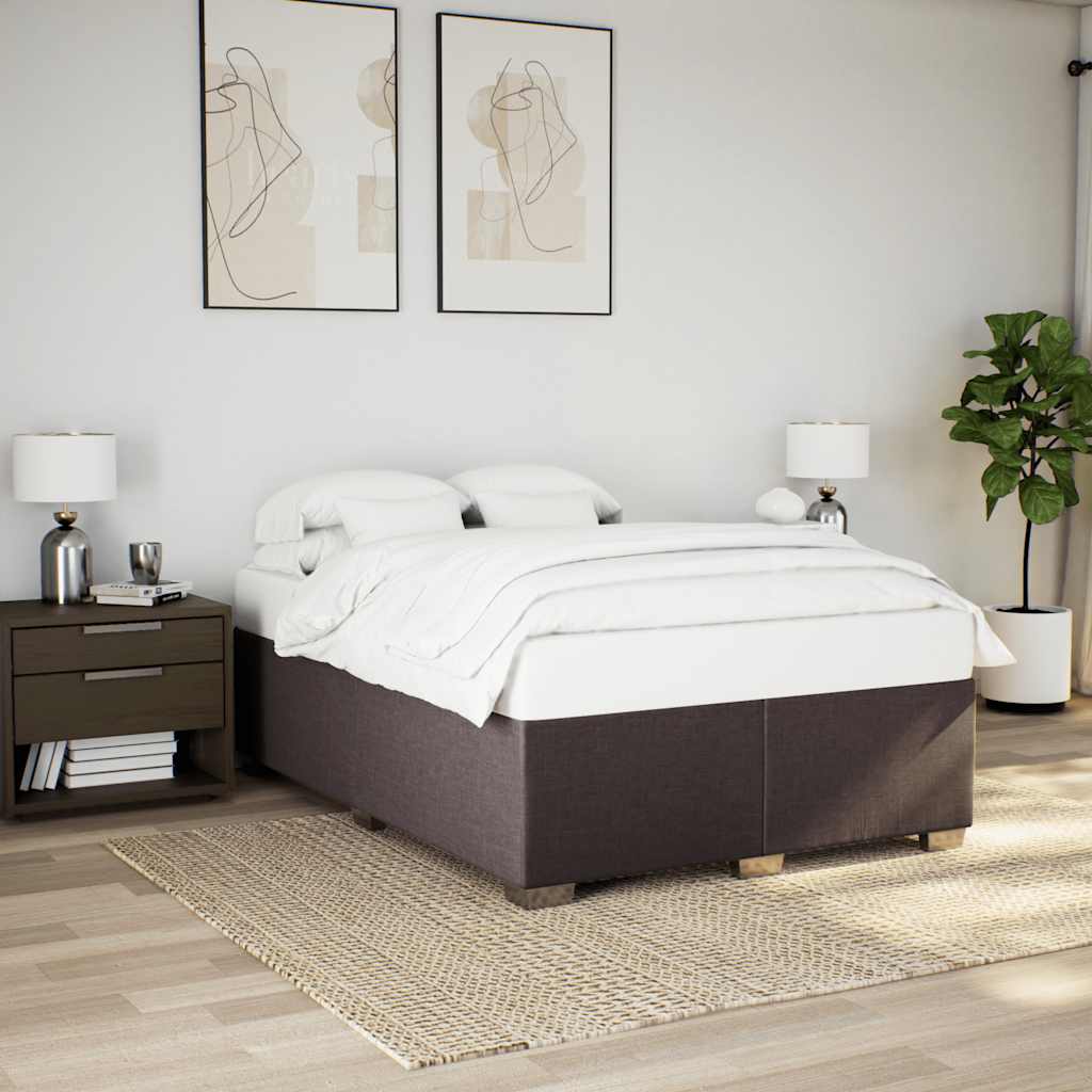 Boxspringbett mit Matratze Dunkelbraun 140x190 cm Stoff