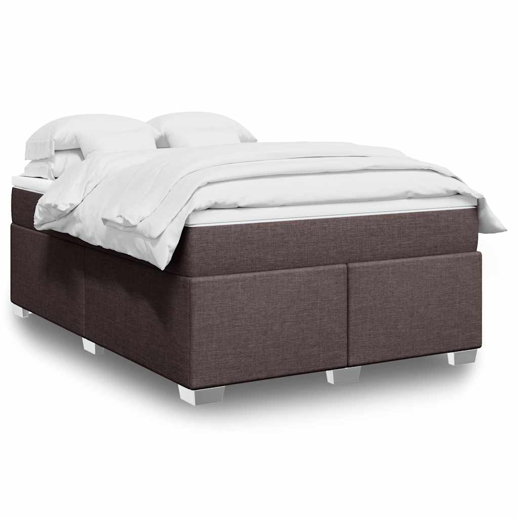 Boxspringbett mit Matratze Dunkelbraun 140x190 cm Stoff