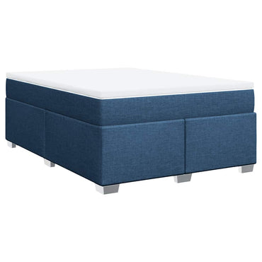 Boxspringbett mit Matratze Blau 140x190 cm Stoff