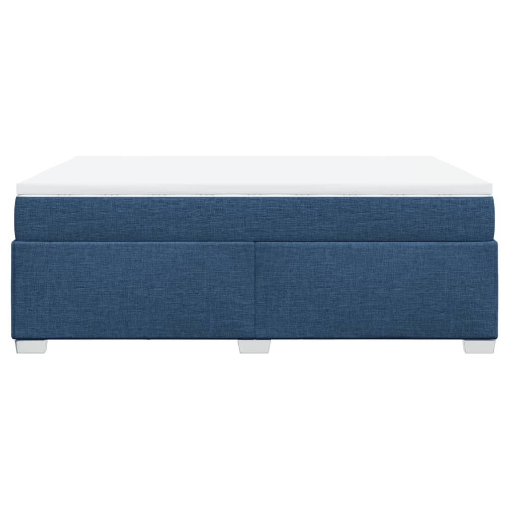 Boxspringbett mit Matratze Blau 160x200 cm Stoff