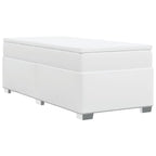 Boxspringbett mit Matratze Weiß 80x200 cm Kunstleder