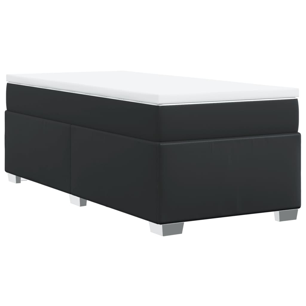 Boxspringbett mit Matratze Schwarz 100x200 cm Kunstleder