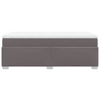 Boxspringbett mit Matratze Grau 100x200 cm Kunstleder