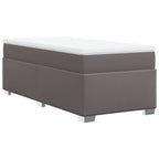 Boxspringbett mit Matratze Grau 100x200 cm Kunstleder