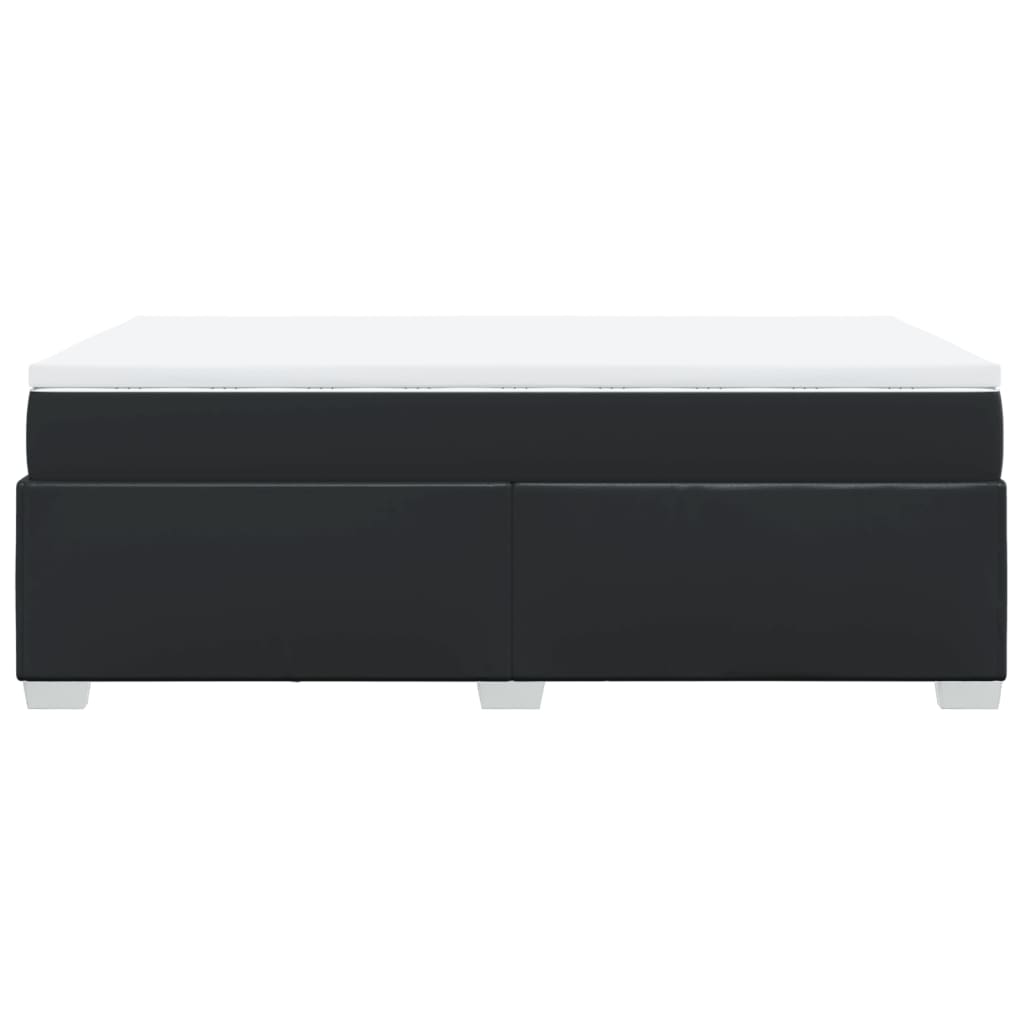 Boxspringbett mit Matratze Schwarz 120x190 cm Kunstleder