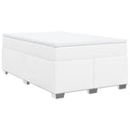 Boxspringbett mit Matratze Weiß 120x190 cm Kunstleder