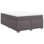 Boxspringbett mit Matratze Grau 140x190 cm Kunstleder