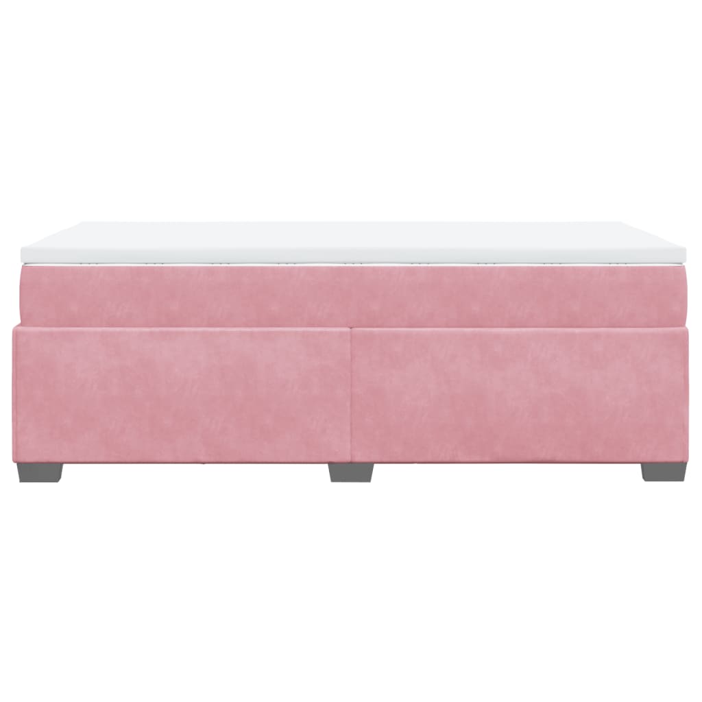 Boxspringbett mit Matratze Rosa 80x200 cm Samt