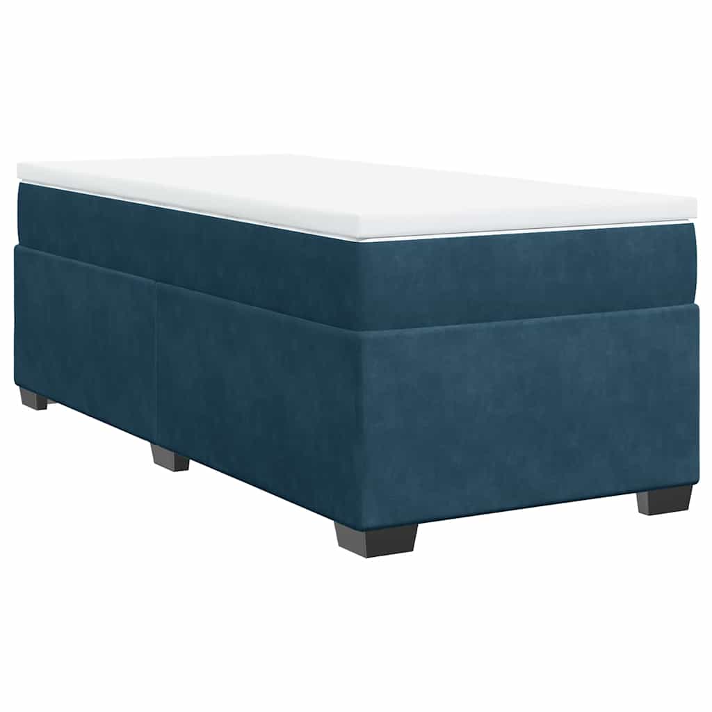 Boxspringbett mit Matratze Dunkelblau 90x190 cm Samt