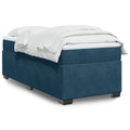 Boxspringbett mit Matratze Dunkelblau 90x190 cm Samt