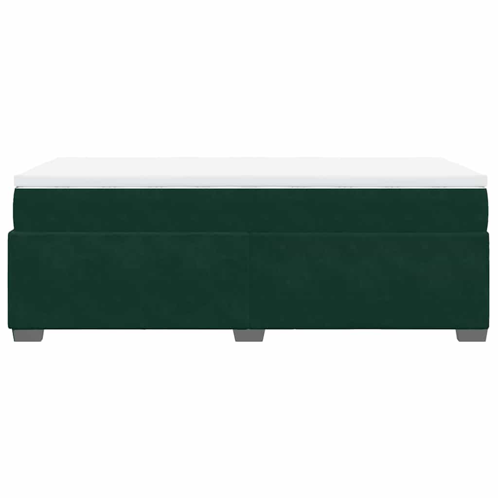 Boxspringbett mit Matratze Dunkelgrün 90x200 cm Samt