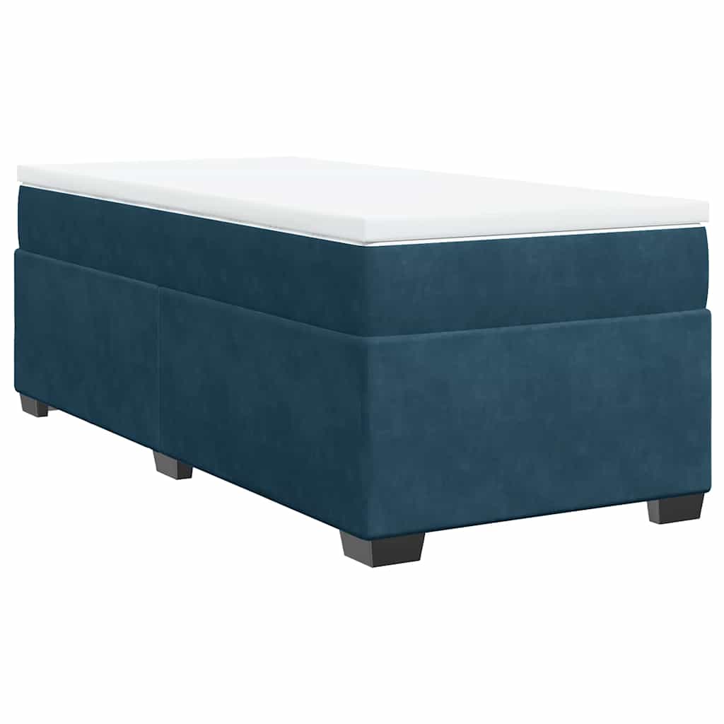 Boxspringbett mit Matratze Dunkelblau 90x200 cm Samt