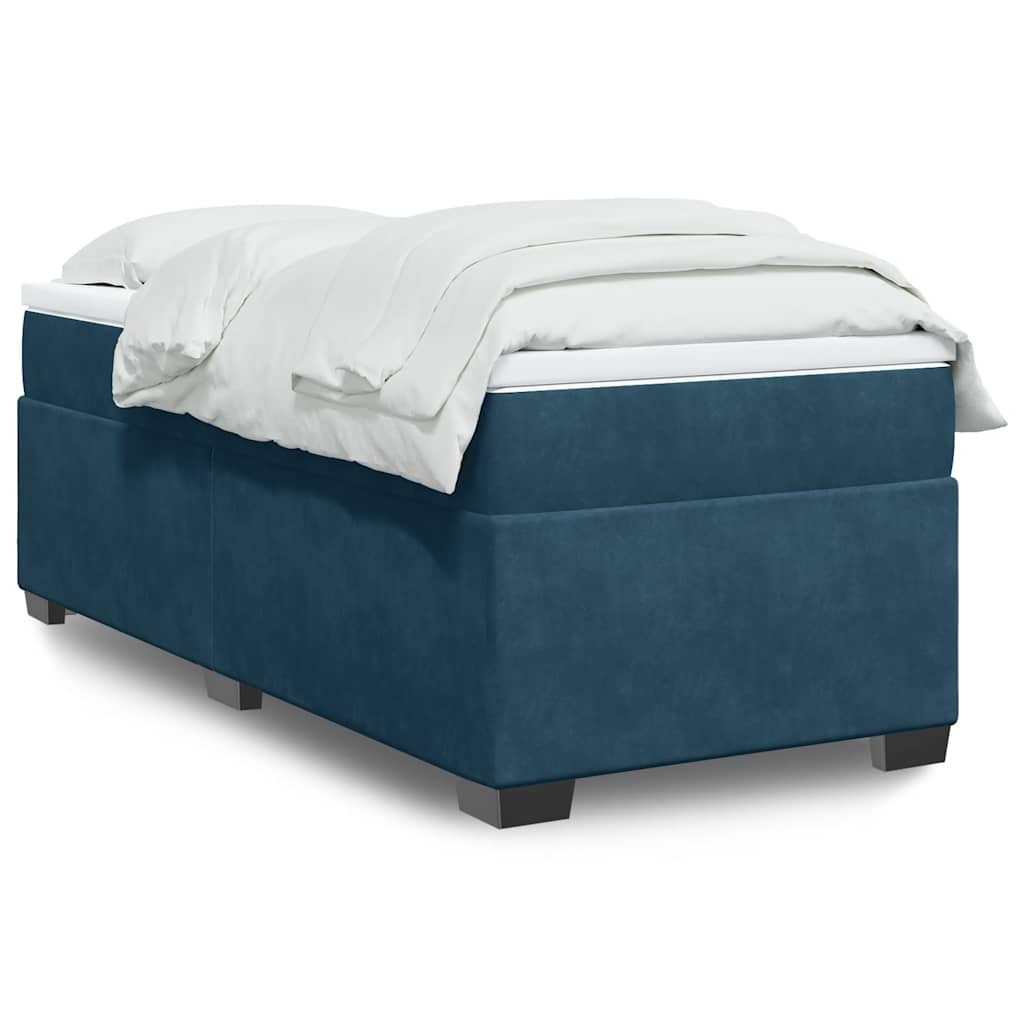 Boxspringbett mit Matratze Dunkelblau 100x200 cm Samt