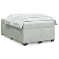 Boxspringbett mit Matratze Hellgrau 120x190 cm Samt