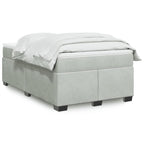 Boxspringbett mit Matratze Hellgrau 120x190 cm Samt