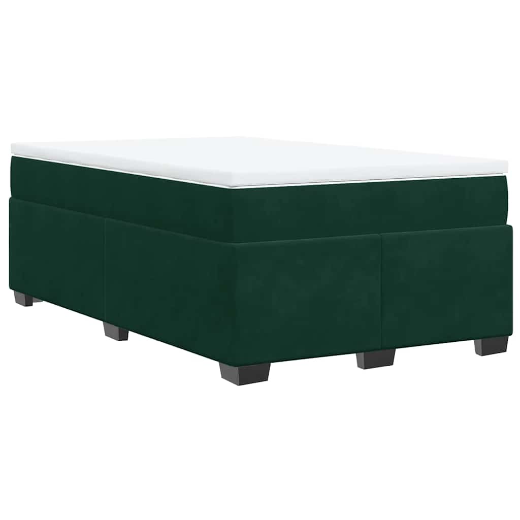Boxspringbett mit Matratze Dunkelgrün 120x190 cm Samt
