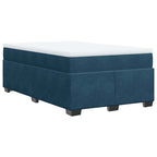 Boxspringbett mit Matratze Dunkelblau 120x190 cm Samt