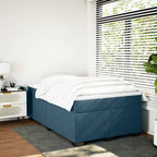 Boxspringbett mit Matratze Dunkelblau 120x190 cm Samt