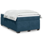 Boxspringbett mit Matratze Dunkelblau 120x190 cm Samt