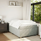 Boxspringbett mit Matratze Hellgrau 120x200 cm Samt