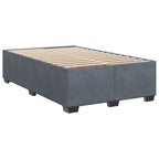 Boxspringbett mit Matratze Dunkelgrau 120x200 cm Samt