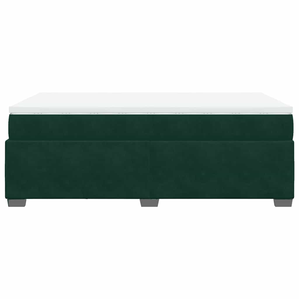 Boxspringbett mit Matratze Dunkelgrün 120x200 cm Samt
